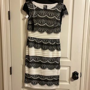 Melrose Black/White Lace dress